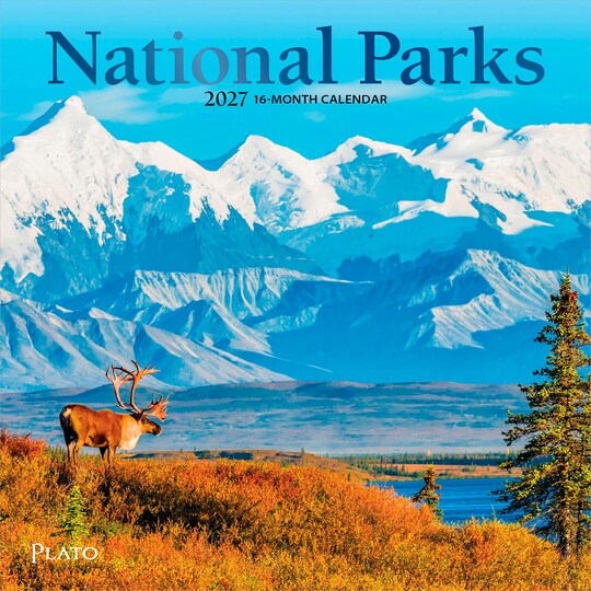 Plato; National Parks | 2027 7 x 14 Inch (Hanging) Monthly Mini Wall Calendar | Foil Stamped Cover; Category:Wall Calendars; Image:1